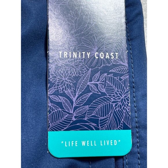 Trinity Coast Mens 3XB Swim Shorts Blue & Aqua Color Block Elastic Waist - Picture 9 of 13